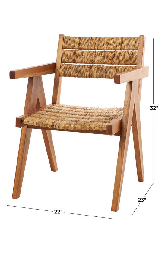 Shop Ginger Birch Studio Set Of 2 Teak Wood Woven Accent Chairs In Brown