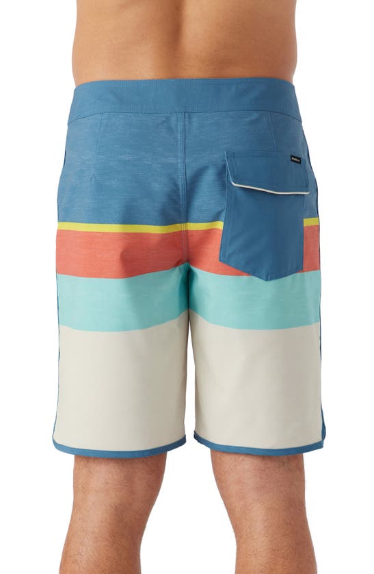 Shop O'neill Lennox Scallop Stripe Board Shorts In Copen Blue