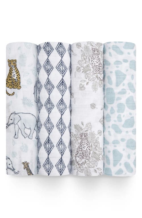 aden + anais 4-Pack Classic Swaddling Cloths in Neutral Jungle