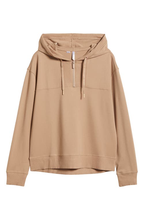 Shop Travismathew Friday Ponte Half Zip Hoodie In Natural