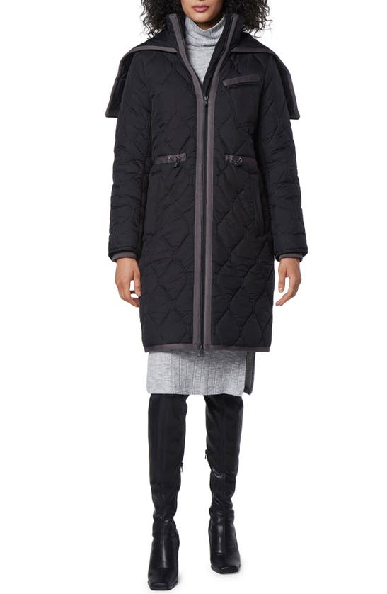Andrew Marc Savoy Lava Quilted Parka In Black