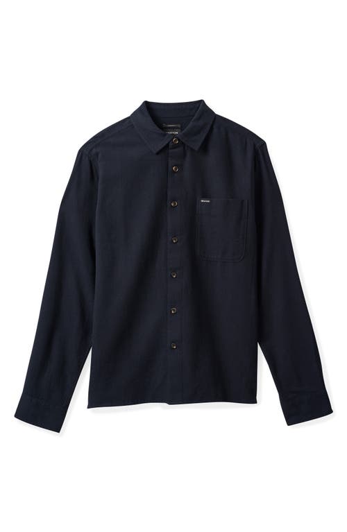 Brixton Hastings Solid Flannel Button-up Shirt In Black