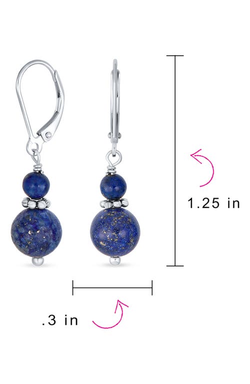 Bling Jewelry Resin Drop Earrings In Dark Blue
