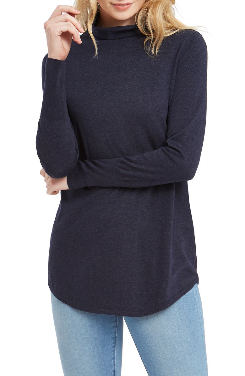 NIC+ZOE It Item Turtleneck Sweater, Main, color, DARK INDIGO