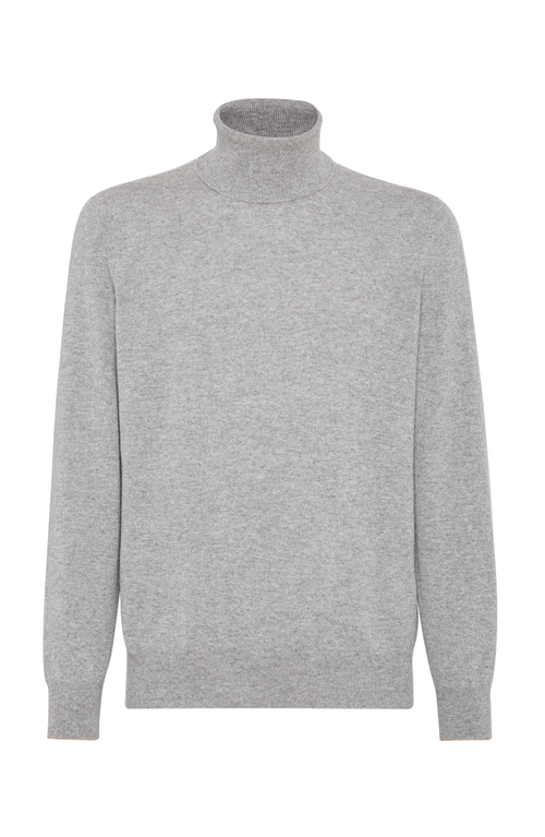 Shop Brunello Cucinelli Turtleneck Sweater In Light Grey