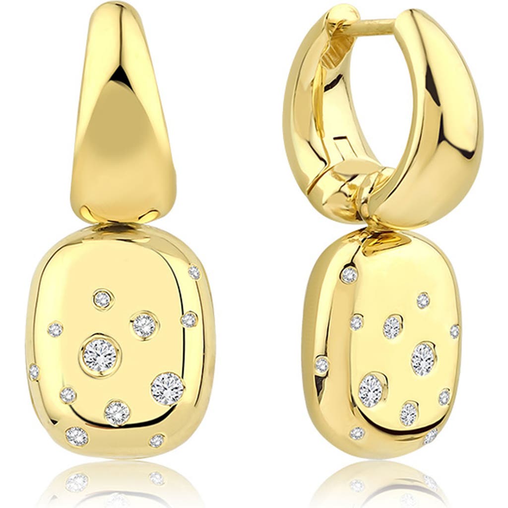 Shop Kloto Lock Diamond Drop Huggie Hoop Earrings In Gold