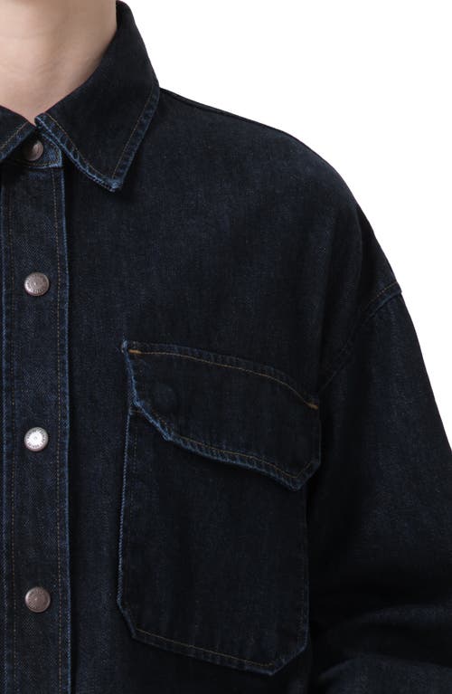 Shop Agolde Gwen Slice Denim Snap-up Shirt In Rinse