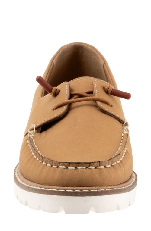 Shop Trotters Farah Boat Shoe In Tan Nubuck