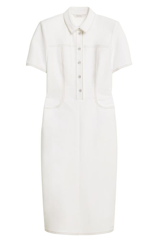 Shop Max Mara Leisure Faro Jersey Shirtdress In White