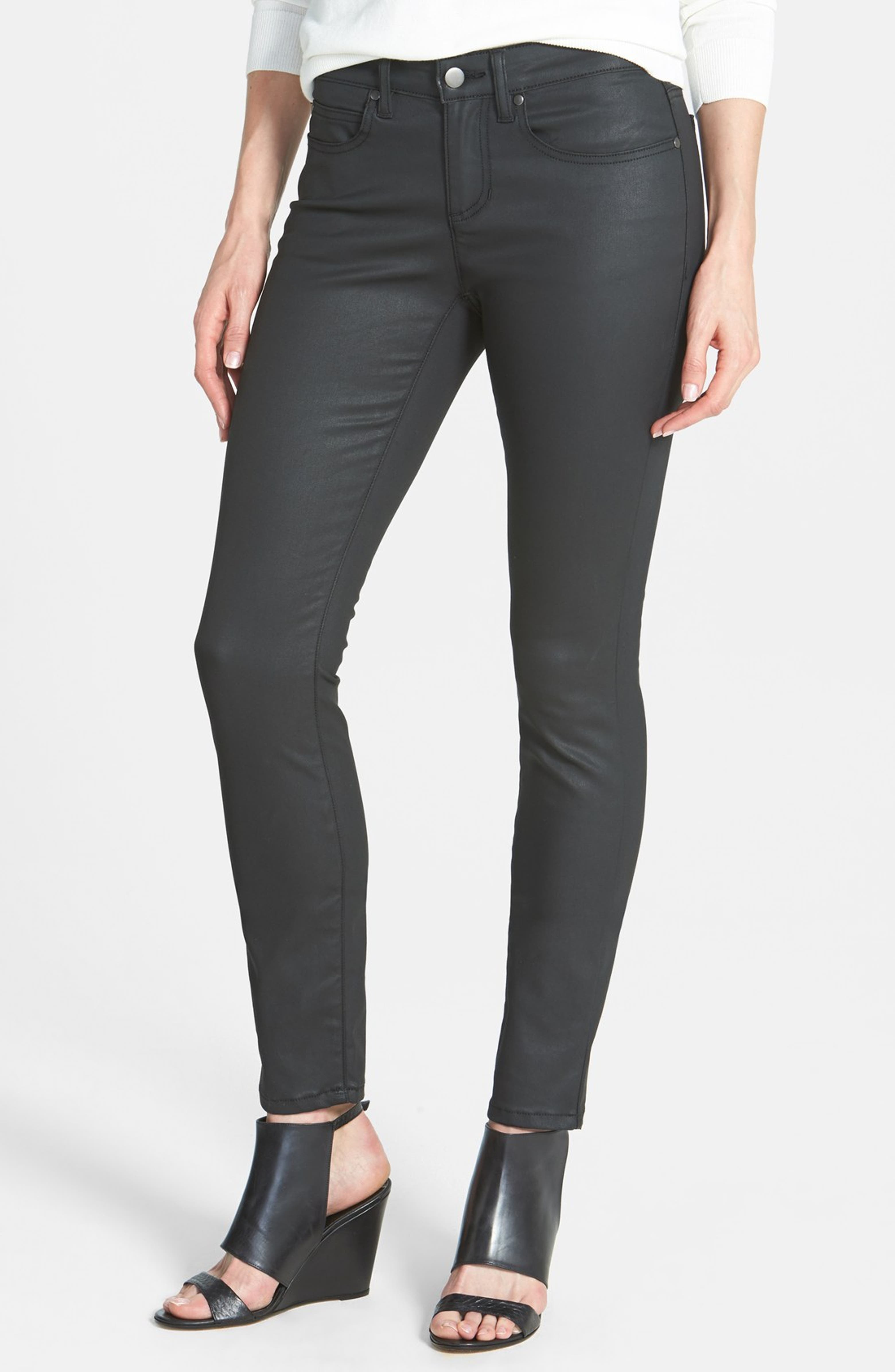Eileen Fisher Organic Cotton Blend Skinny Jeans (Black) | Nordstrom