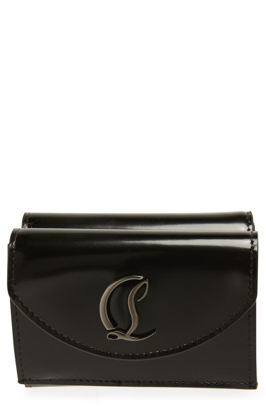 Christian Louboutin Loubi54 Leather Wallet In Black/ Gun Metal