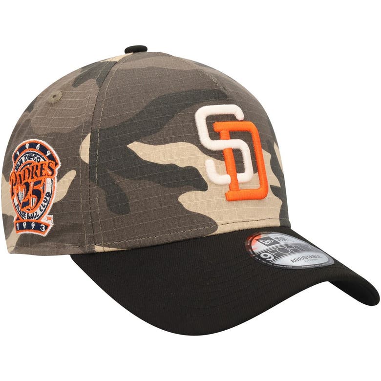 Shop New Era San Diego Padres Camo Crown A-frame 9forty Adjustable Hat