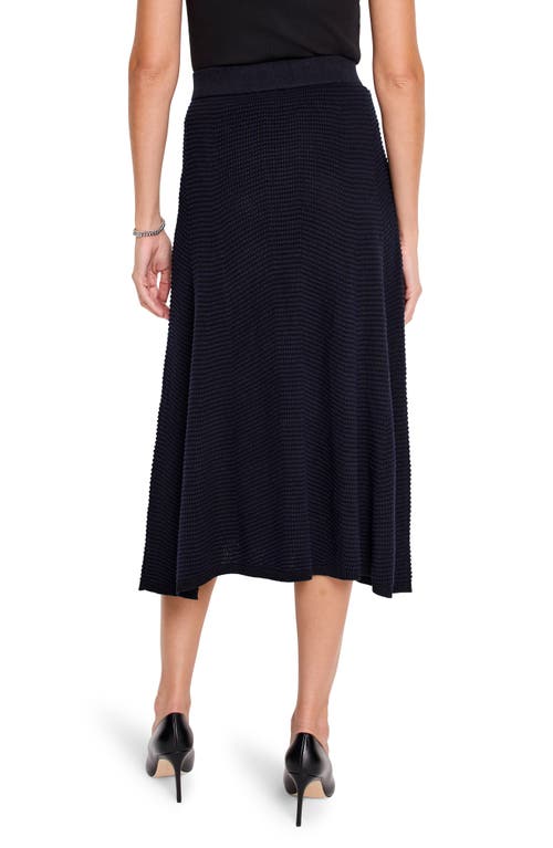 Shop Nic + Zoe Nic+zoe Pixel Knit Midi Skirt In Indigo Multi