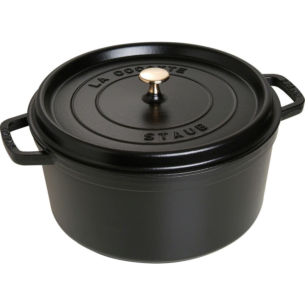 Staub 7-quart Enameled Cast Iron Dutch Oven In Black Matte