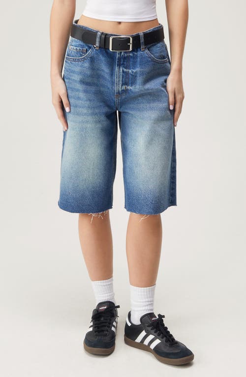 NASTY GAL Baggy Low Rise Denim Bermuda Shorts Authentic Mid Wash at Nordstrom,