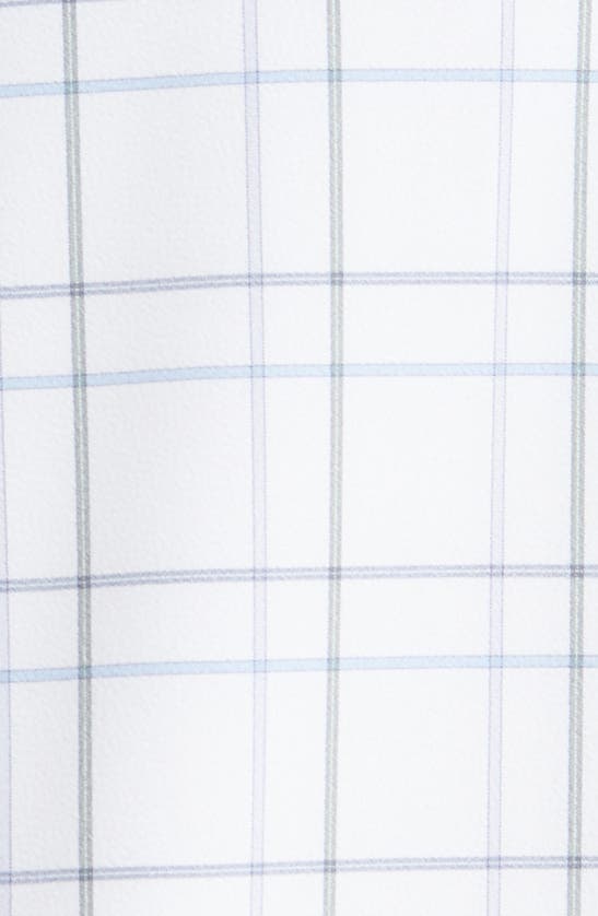 Shop Mizzen + Main Leeward Trim Fit Windowpane Performance Button-up Shirt In White