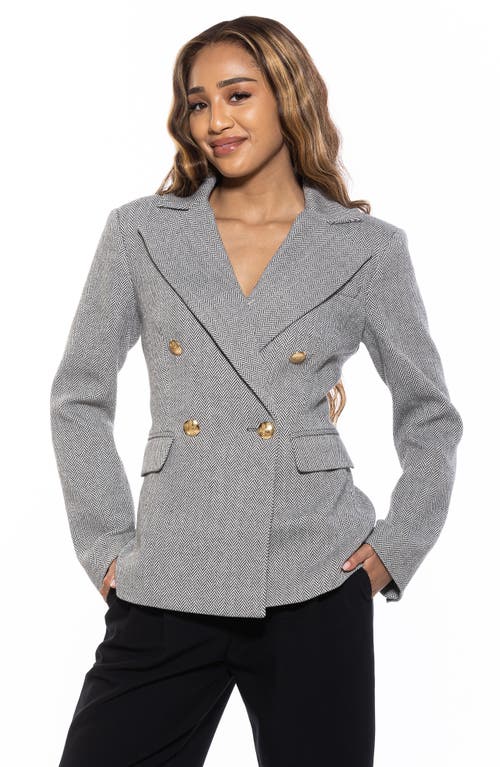 Alexia Admor Women's Farrah Herringbone Double Breasted Blazer In Herringbone