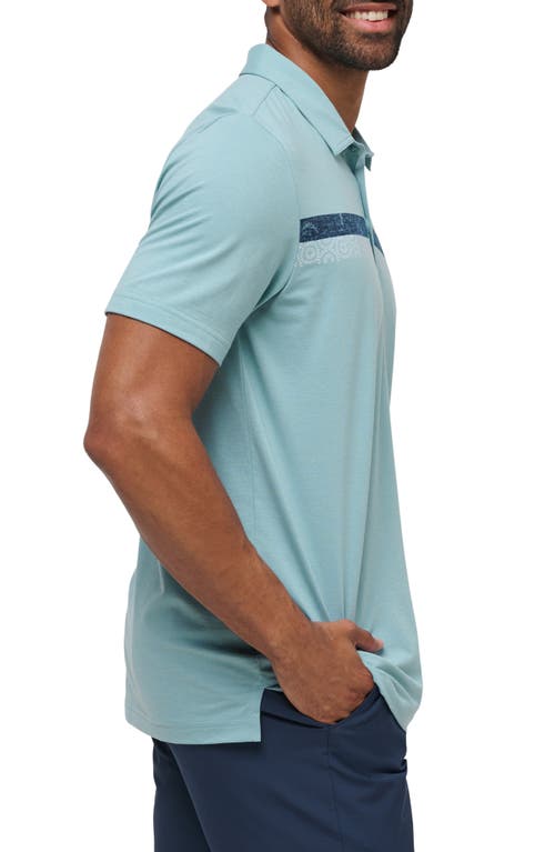 Shop Travismathew Planned Activity Chest Stripe Polo In Cameo