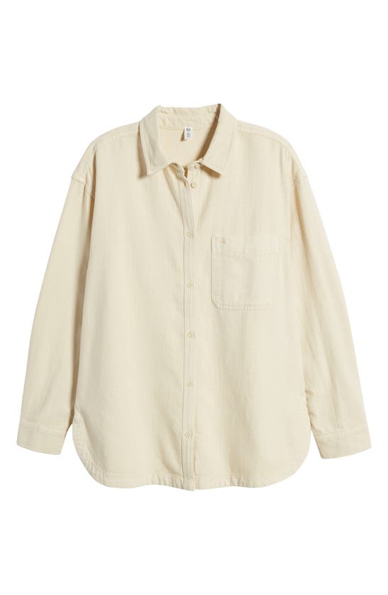 Shop Bp. Oversize Cotton Twill Shirt In Beige Angora