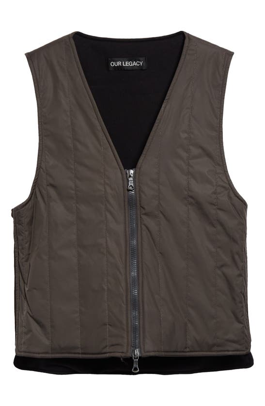 Shop Our Legacy Aero Quilted Water Repellent Vest In Oxidized Grey Aero Nylon