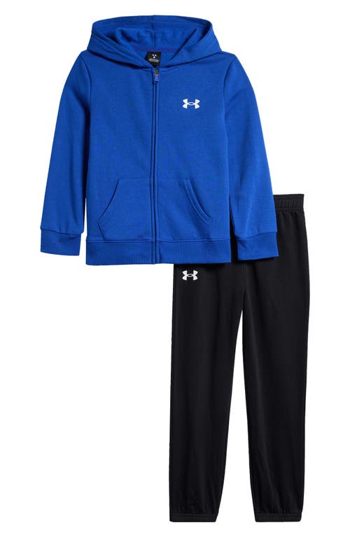 Shop Under Armour Kids' Ua Rival Zip Hoodie & Sweatpants Set In Team Royal