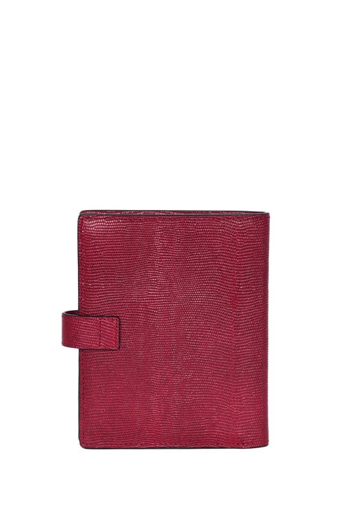 Shop Hyer Goods Upcycled Leather Passport Wallet With Zipper Coin Pocket In Cherry Red Lizard