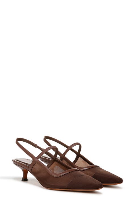 Brown low heel shoes best sale