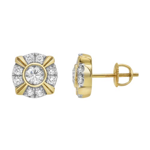 Shop Luvmyjewelry Tudor 14k Yellow Gold Diamond Stud Earrings