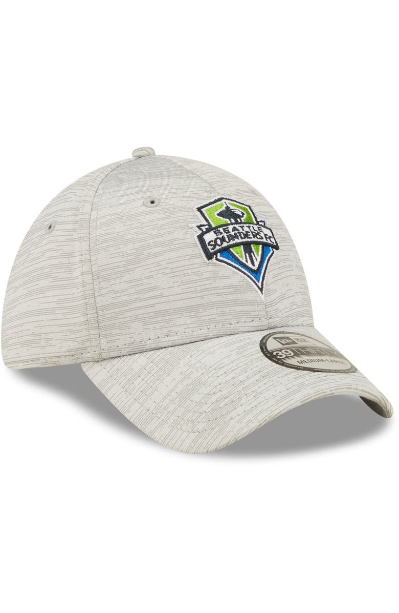 Men's New Era Gray Seattle Sounders FC Distinct 39THIRTY Flex Hat