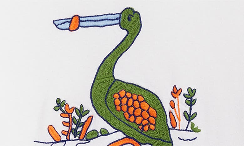 Bode Embroidered Heron T-shirt In Cream