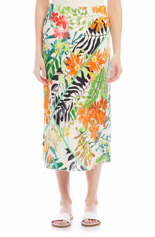 Floral Print Bias Cut Midi Skirt