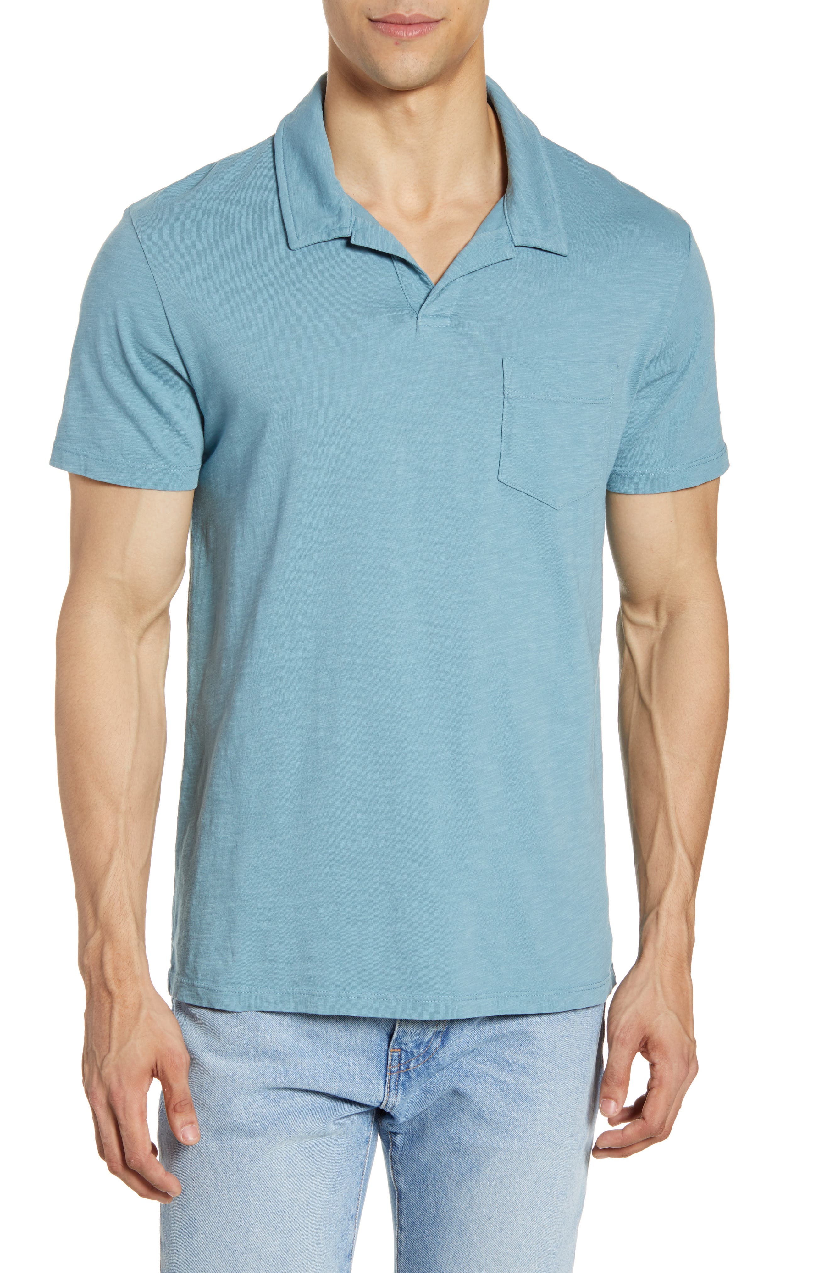 Todd Snyder Johnny Collar Polo, Blue