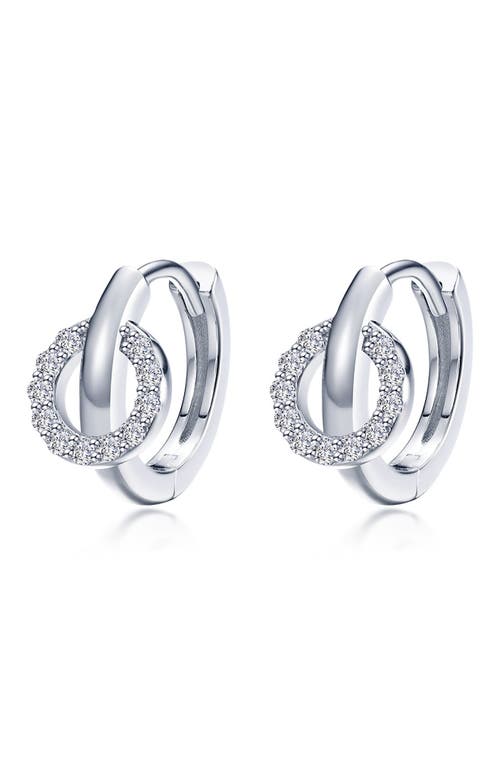 Lafonn Interlocking Simulated Diamond Huggie Hoop Earrings In Silver