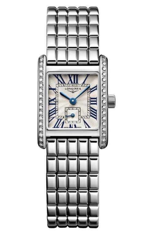 Shop Longines The Mini Dolcevita Diamond Bracelet Watch, 29mm In Silver