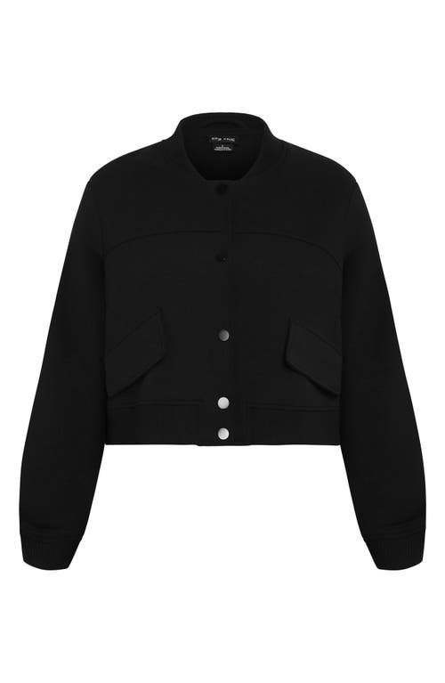 Shop City Chic Ivy Crop Bomber Jacket In Black