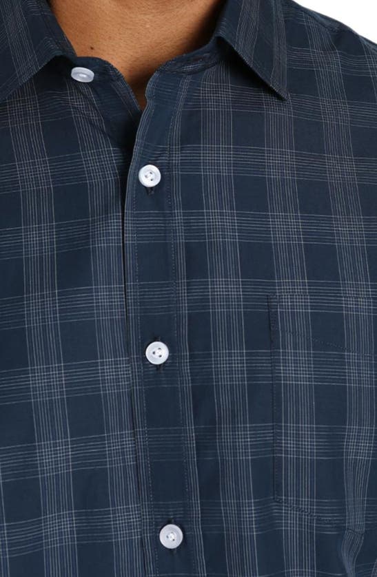 Shop Jachs Hayati Plaid Button-up Shirt In Navy Hayati Plaid