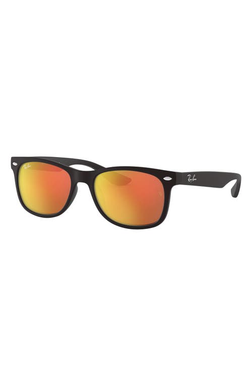 Ray Ban Ray-ban Junior 48mm Wayfarer Mirrored Sunglasses In Matte Black/red