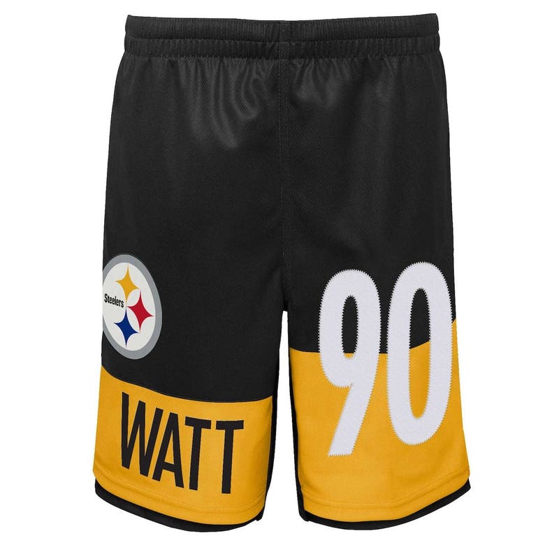 Outerstuff Steelers Youth Watt Playaction Short Sleeve T-Shirt - L