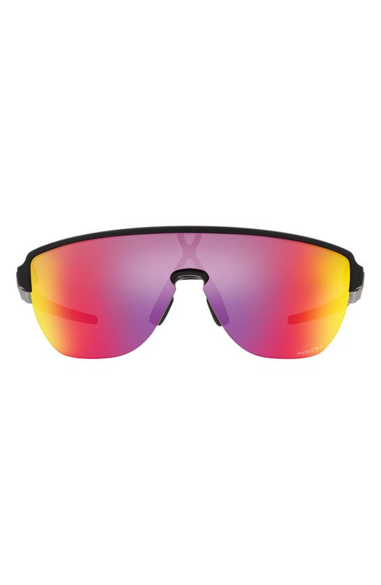 Oakley Corridor 142mm Semi Rimless Prizm™ Polarized Shield Sunglasses In Black Grey
