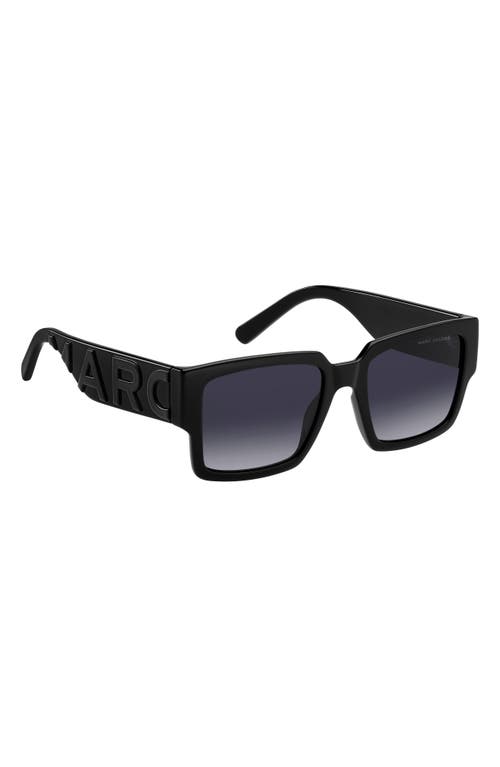 Shop Marc Jacobs 55mm Square Sunglasses In Black Grey/grey Shaded