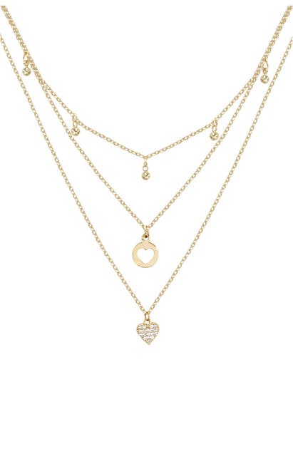 ETTIKA HEART CHARM LAYERED NECKLACE,N1470.G