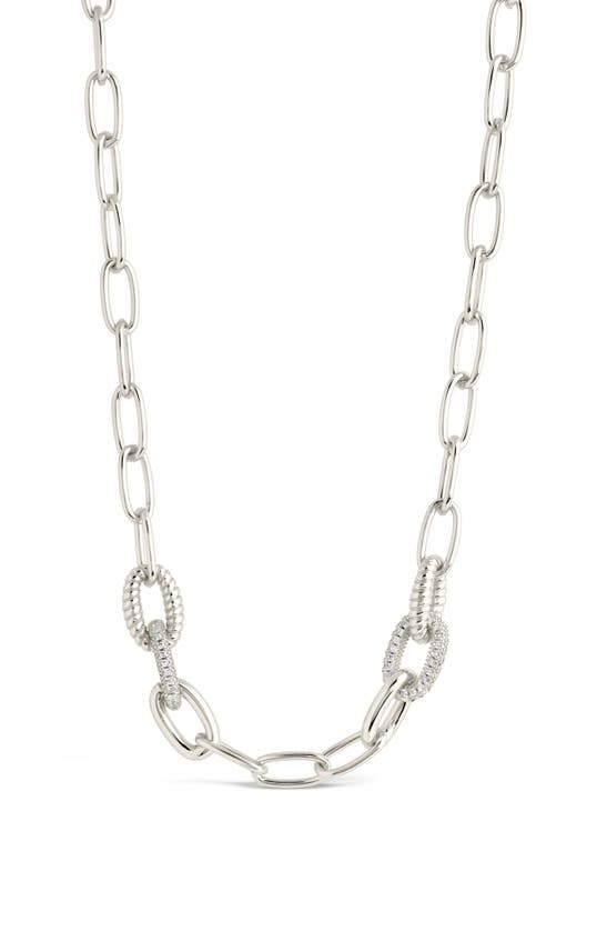 Sterling Forever Samar Chain Link Necklace In Silver