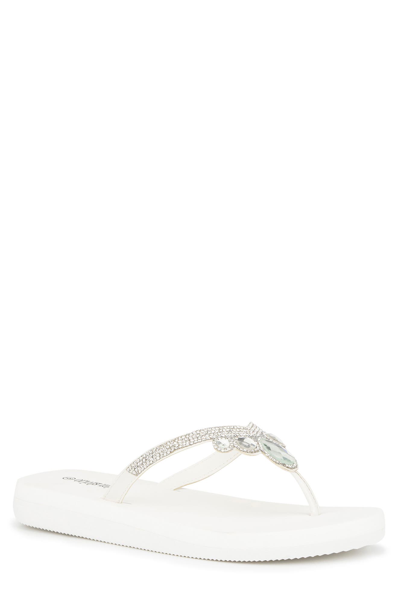 Olivia miller discount rhinestone flip flops