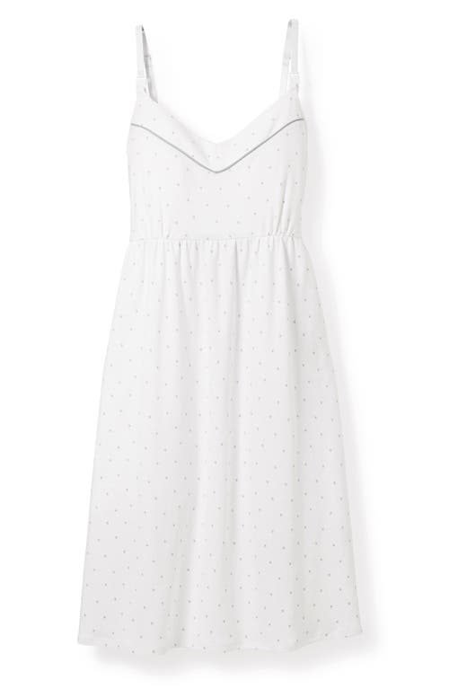 Petite Plume Luxe Star Print Pima Cotton Maternity Nightgown Grey Stars at Nordstrom,