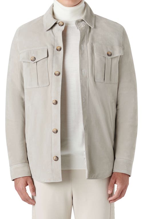 Bugatchi Suede Shirt Jacket in Beige at Nordstrom, Size Small
