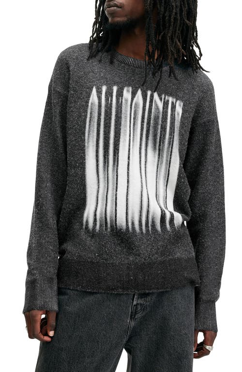 Shop Allsaints Fayde Logo Alpaca & Wool Blend Sweater In Washed Black