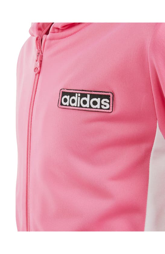 Shop Adidas Originals Kids' Adibreak Recycled Polyester Zip Hoodie In Pink Fusion