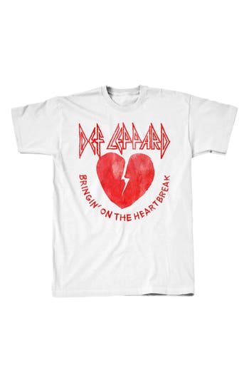 Tsc Miami Def Leppard Broken Heart Graphic Print T-shirt In White