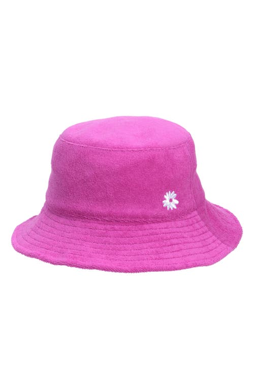 The Accessory Collective Kids' Cotton Blend Terry Cloth Bucket Hat In Purple