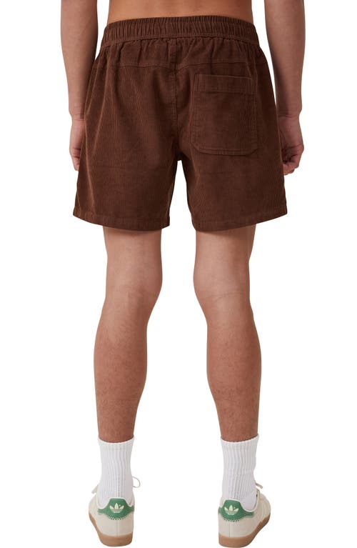 Shop Cotton On Easy Cotton Blend Drawstring Shorts In Chocolate Corduroy